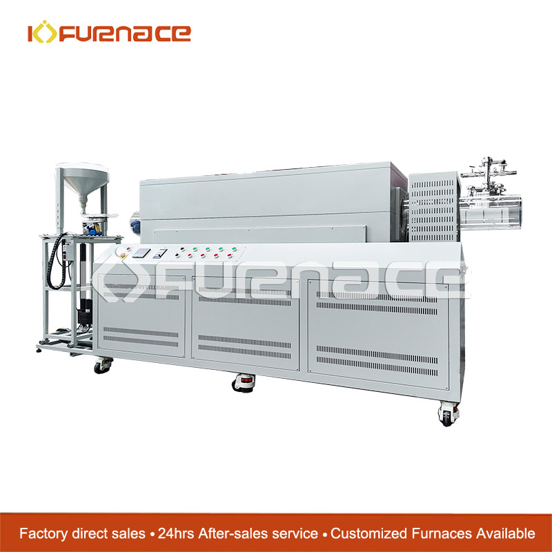 Unsealed atmosphere rotary tube furnace