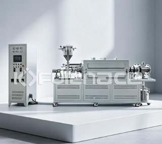 Continuous feeding and discharging rotary tube furnace