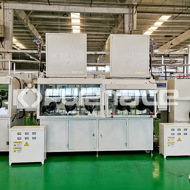 Atmosphere sintering of battery materials