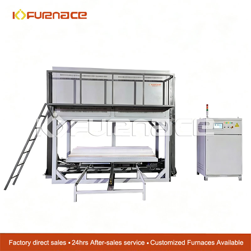 Large hydraulic lifting high temperature furnace