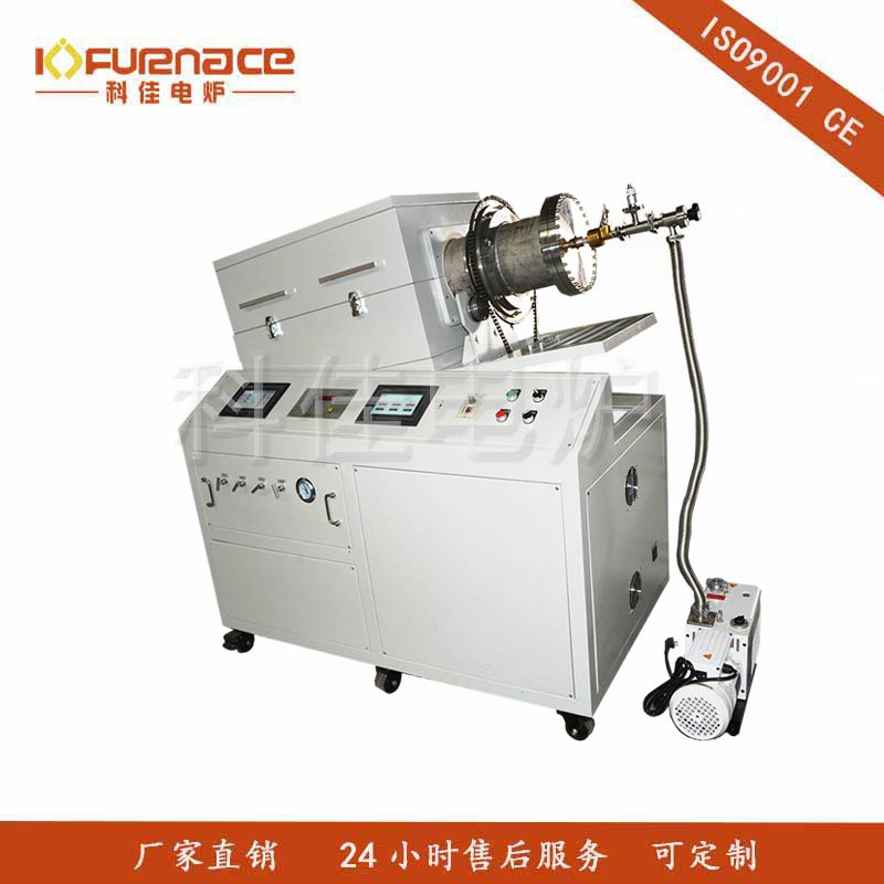 Three temperature zone rotary tube furnace