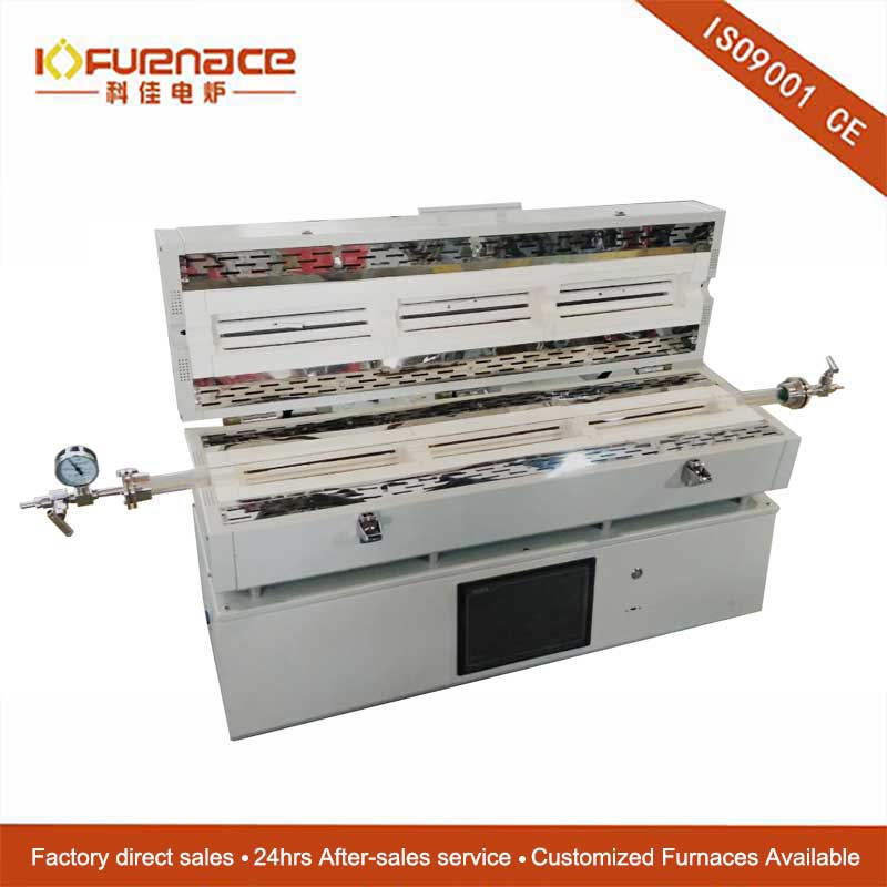 Touch screen three temperature zone tube furnace