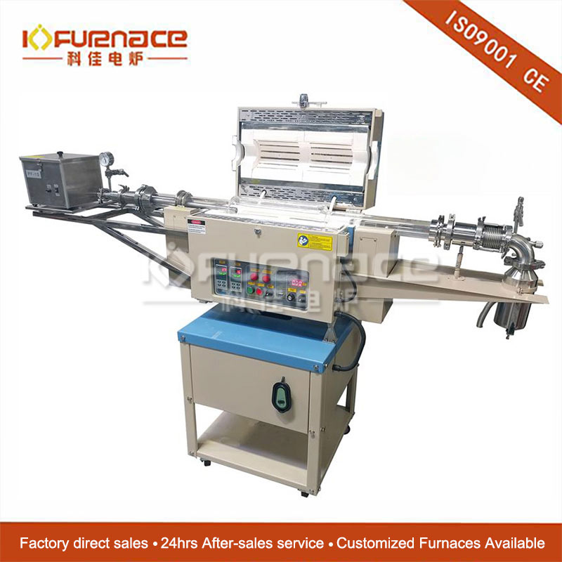 1200C Two Zone 4“ Rotary CVD Furnace with Automatic Feeding & Receiving System